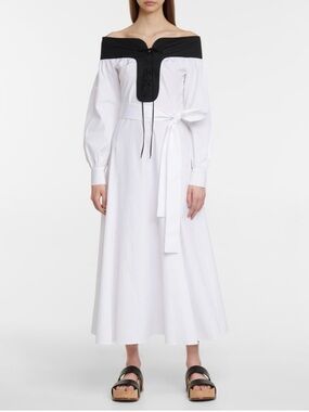 Gabriela Hearst - Elias off-shoulder cotton midi dress